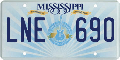 MS license plate LNE690