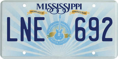 MS license plate LNE692