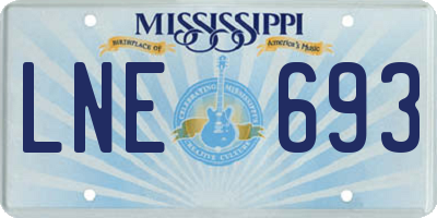 MS license plate LNE693