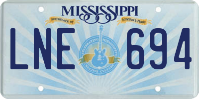 MS license plate LNE694