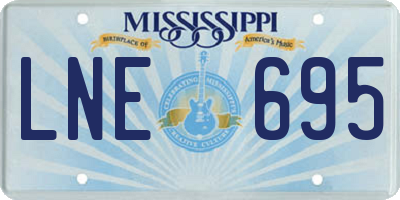 MS license plate LNE695