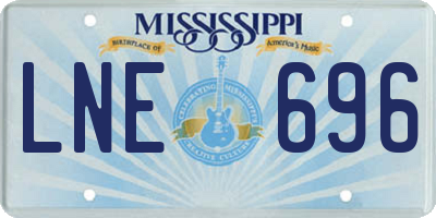 MS license plate LNE696