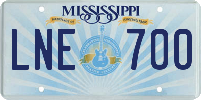 MS license plate LNE700