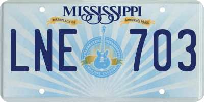 MS license plate LNE703