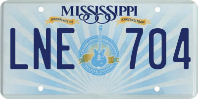 MS license plate LNE704