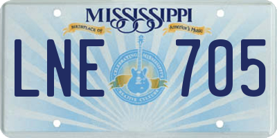 MS license plate LNE705