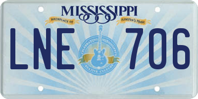 MS license plate LNE706