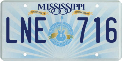 MS license plate LNE716