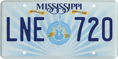 MS license plate LNE720