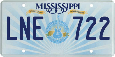 MS license plate LNE722