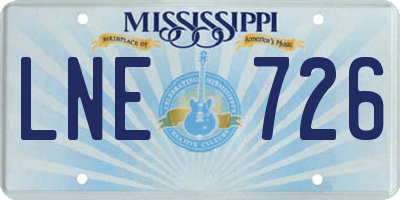 MS license plate LNE726