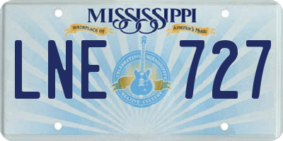 MS license plate LNE727