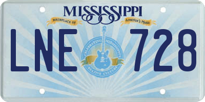 MS license plate LNE728