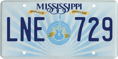 MS license plate LNE729