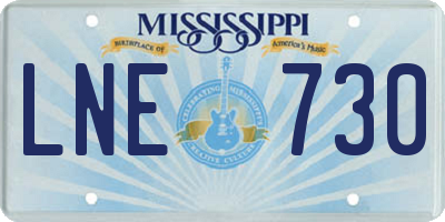 MS license plate LNE730