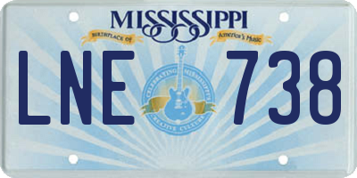 MS license plate LNE738