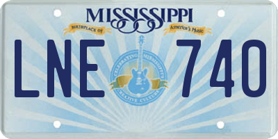 MS license plate LNE740