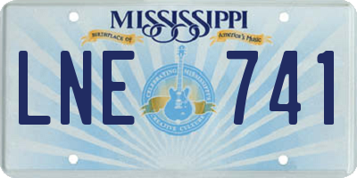 MS license plate LNE741