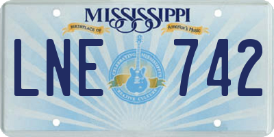 MS license plate LNE742