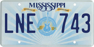 MS license plate LNE743