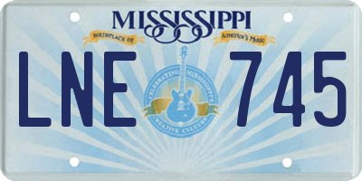MS license plate LNE745
