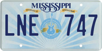 MS license plate LNE747
