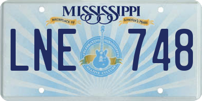 MS license plate LNE748