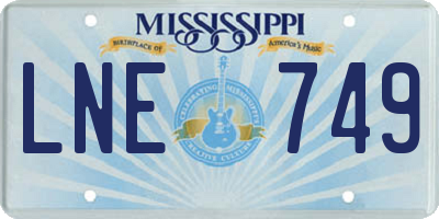 MS license plate LNE749