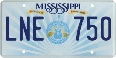 MS license plate LNE750