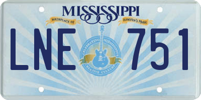MS license plate LNE751