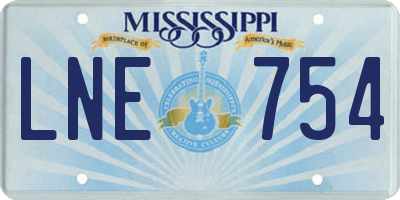 MS license plate LNE754