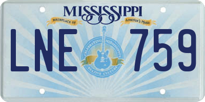 MS license plate LNE759