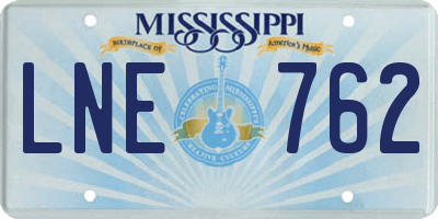MS license plate LNE762