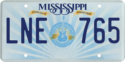 MS license plate LNE765