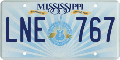 MS license plate LNE767