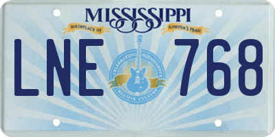MS license plate LNE768