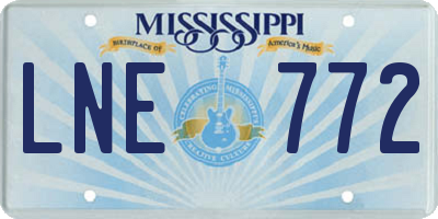 MS license plate LNE772
