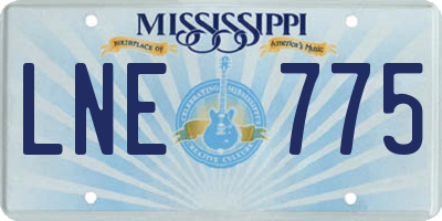 MS license plate LNE775