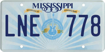 MS license plate LNE778