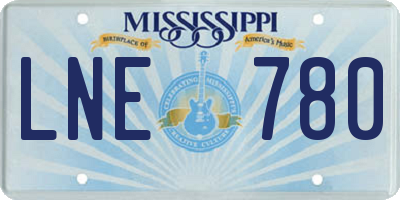 MS license plate LNE780