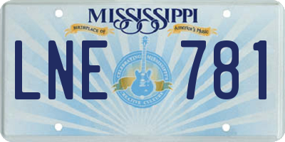 MS license plate LNE781