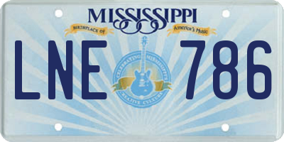 MS license plate LNE786