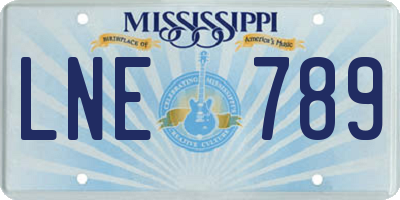 MS license plate LNE789
