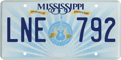 MS license plate LNE792