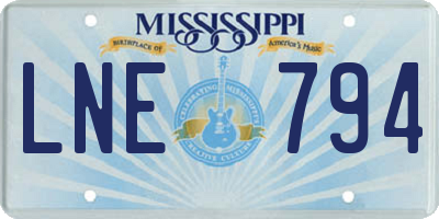 MS license plate LNE794