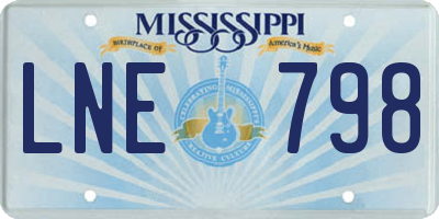 MS license plate LNE798