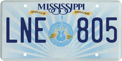 MS license plate LNE805