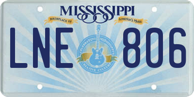 MS license plate LNE806