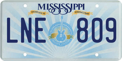 MS license plate LNE809