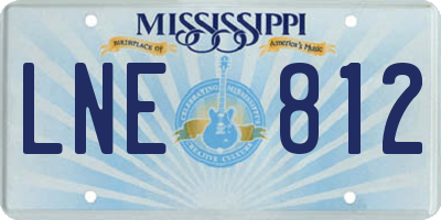 MS license plate LNE812